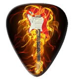 12 x Flaming Guitar ~ Guitar Picks